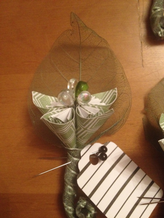 DIY paper flower boutonniere